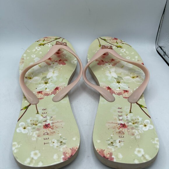 Ted Baker London Floral Flip Flops - Size 9/10 - Picture 4 of 8